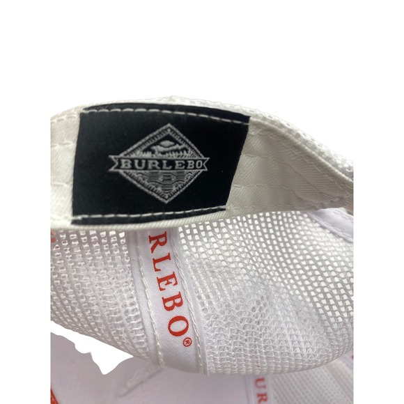 Burlebo White Mesh Trucker Hat Baseball Cap Adjustable Snapback Hunting Outdoors - Picture 8 of 8